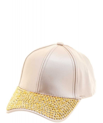 Two Tone Rhinestone Hat Cap CAP-0049 GOLD